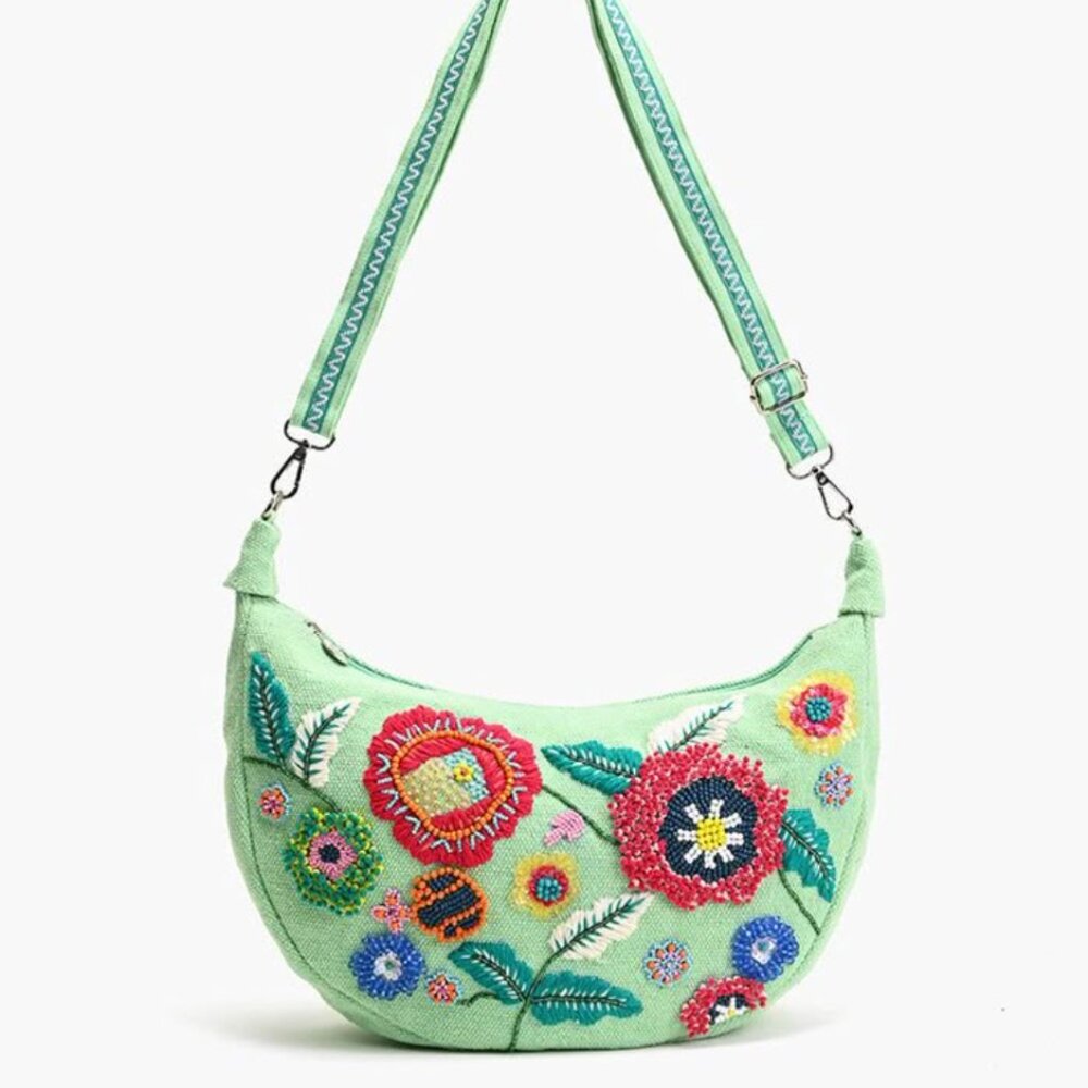Blue Bloom Bouquet Shoulder Bag